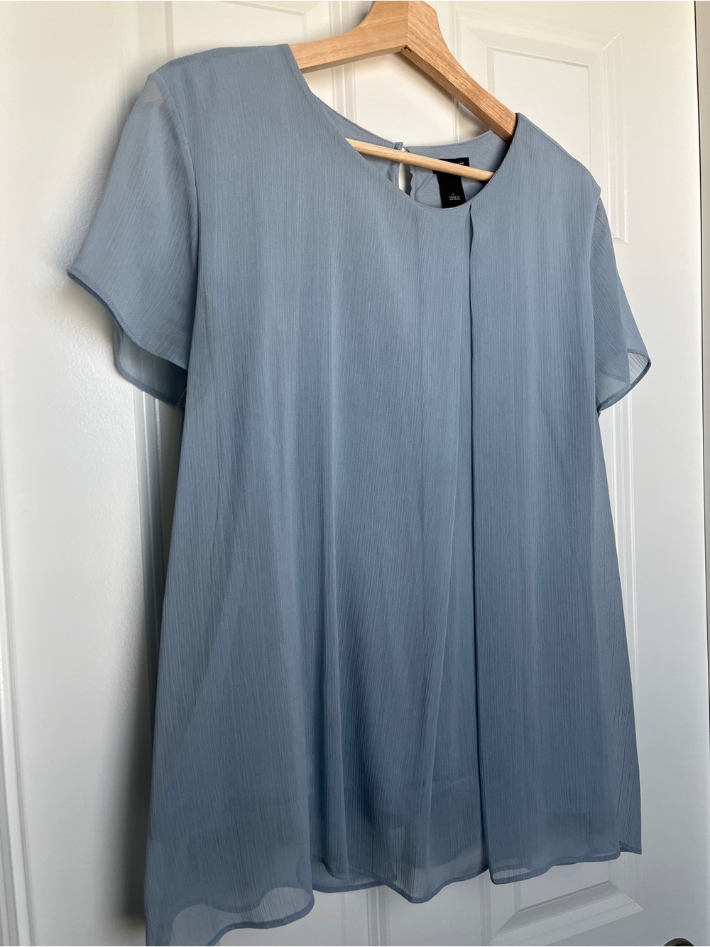 Ann Taylor Dusty Blue Short Sleeve Blouse
